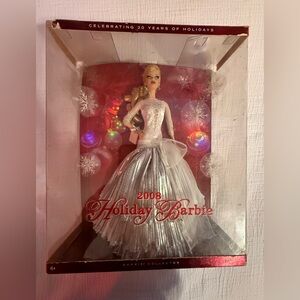 2008 HOLIDAY BARBIE Doll 20th Anniversary Special Ed.  Silver Damaged Box Millie